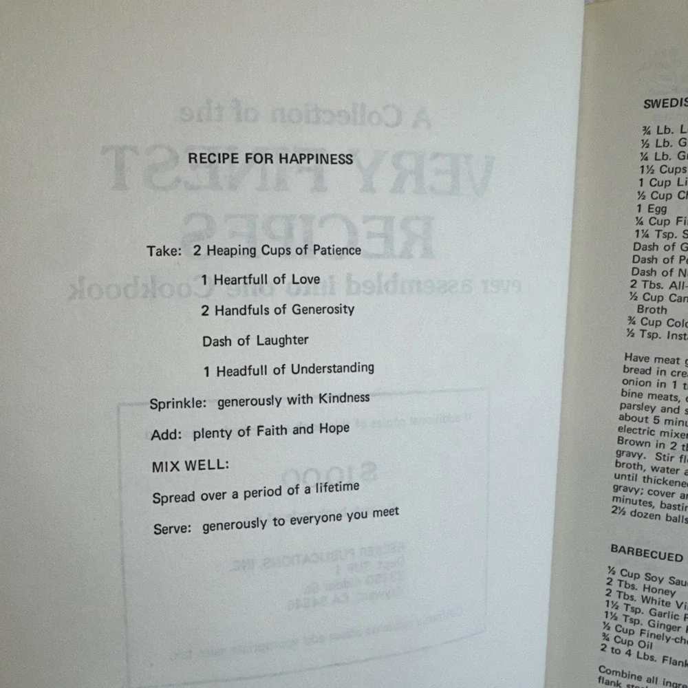 Very‎ Finest Recipes Ever Assembled Into One Cookbook 1979 Becker Publications